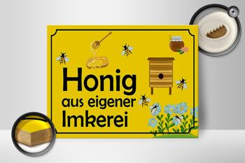 Panneau en bois avis 40x30cm miel de notre propre panneau décoratif apicole 2
