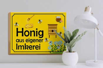 Panneau en bois avis 40x30cm miel de notre propre panneau décoratif apicole 3
