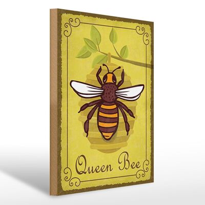 Holzschild Hinweis 30x40cm Queen Bee Biene Honig Imkerei Schild