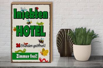 Panneau d'avertissement en bois 30x40cm, panneau décoratif gratuit pour chambre d'hôtel en forme d'insecte 3