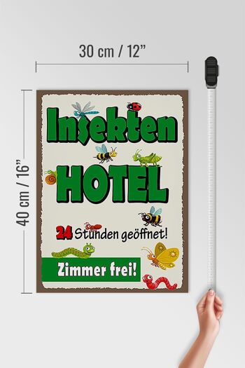 Panneau d'avertissement en bois 30x40cm, panneau décoratif gratuit pour chambre d'hôtel en forme d'insecte 4