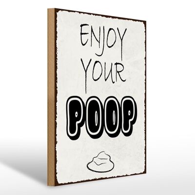 Letrero de madera que dice 30x40cm disfruta de tu cartel de decoración de baño de caca