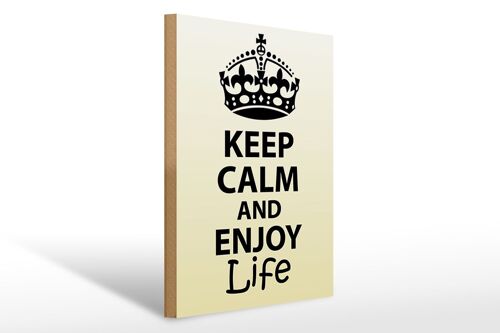 Holzschild Spruch 30x40cm Keep Calm and enjoy life Holz Deko Schild