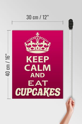 Panneau en bois disant 30x40cm, panneau décoratif Keep Calm and eat Cupcakes 4