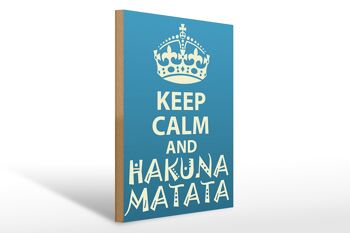 Panneau en bois disant 30x40cm Keep Calm et panneau décoratif Hakuna Matata 1