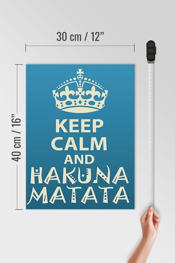 Panneau en bois disant 30x40cm Keep Calm et panneau décoratif Hakuna Matata 4