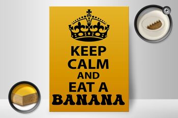 Panneau en bois disant 30x40cm Keep Calm and eat a Banana, panneau décoratif 2
