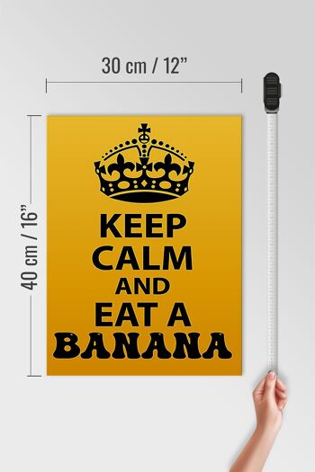 Panneau en bois disant 30x40cm Keep Calm and eat a Banana, panneau décoratif 4