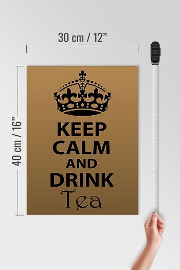 Panneau en bois disant 30x40cm Keep Calm and Drink Tea, panneau décoratif en bois 4