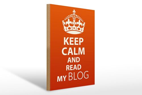 Holzschild Spruch 30x40cm Keep Calm and read my block Deko Schild
