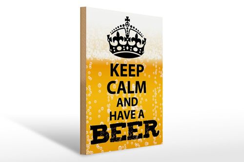 Holzschild Spruch 30x40cm Keep Calm and have a Beer Bier Schild
