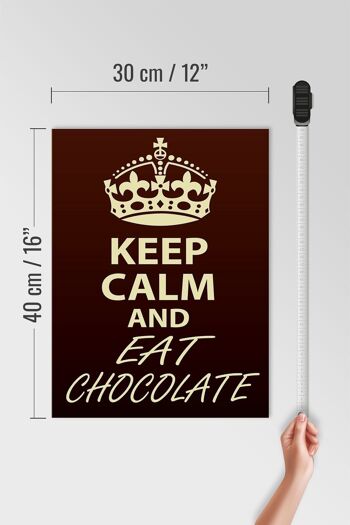 Panneau en bois disant 30x40cm Keep Calm and eat Chocolate, panneau décoratif 4