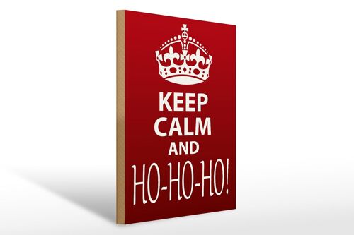Holzschild Spruch 30x40cm Keep Calm and Ho Ho Ho Christmas Schild
