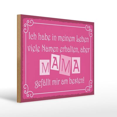 Holzschild Spruch 40x30cm Name Mama gefällt mir am besten Schild