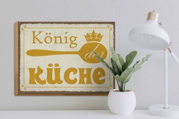 Panneau en bois disant 40x30cm Panneau couronne du roi de la cuisine 3