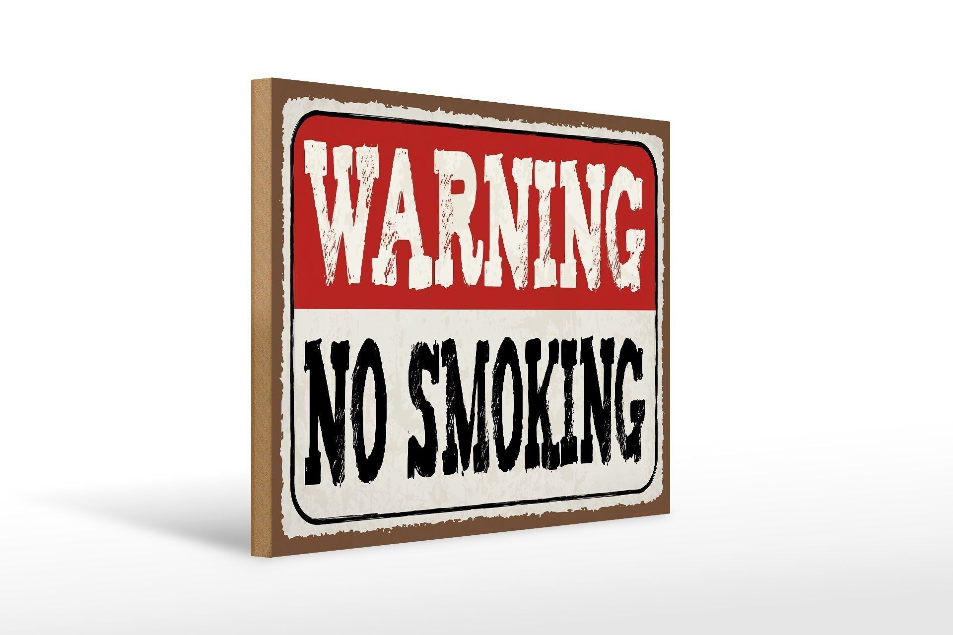Cartello in legno 40x30 cm Cartello decorativo in legno di avvertimento vietato fumare