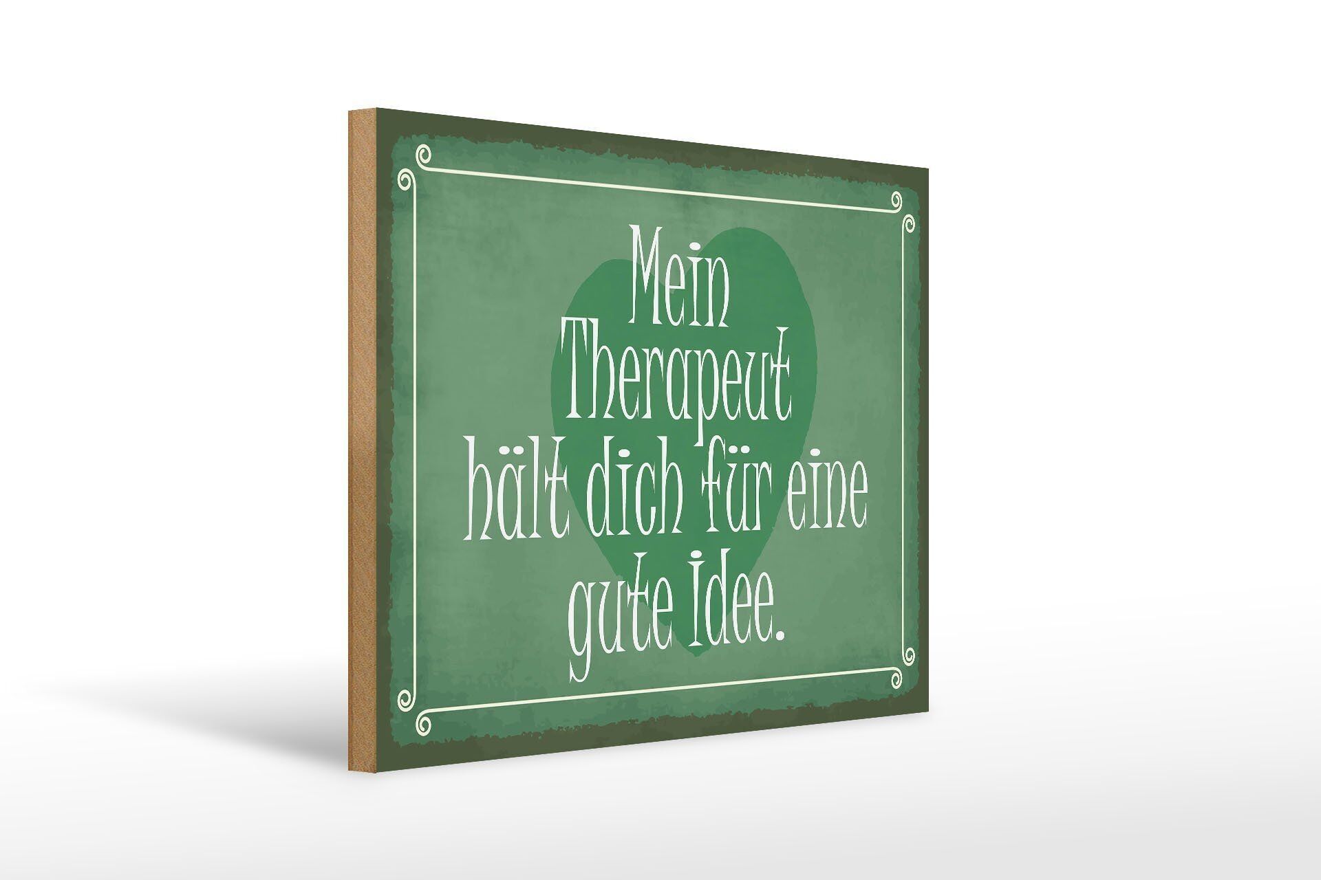 Letrero de madera que dice 40x30cm mi terapeuta, buena idea, letrero decorativo