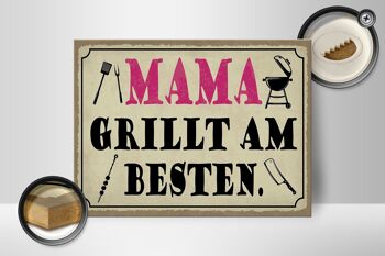 Panneau en bois disant 40x30cm Mama grills meilleur panneau décoratif en bois 2