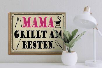 Panneau en bois disant 40x30cm Mama grills meilleur panneau décoratif en bois 3