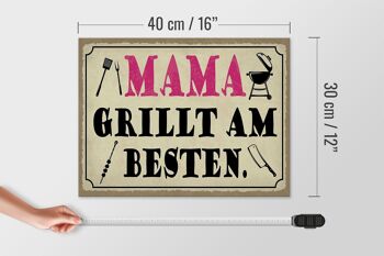 Panneau en bois disant 40x30cm Mama grills meilleur panneau décoratif en bois 4