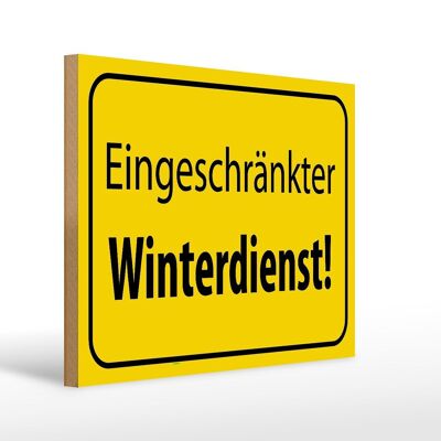Wooden sign notice 40x30cm limited winter service decorative sign