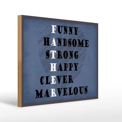 Wooden sign saying 40x30cm Father funny happy clever Papa sign