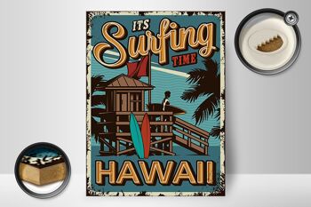 Panneau en bois Hawaii 30x40cm is Surfing time, panneau décoratif 2