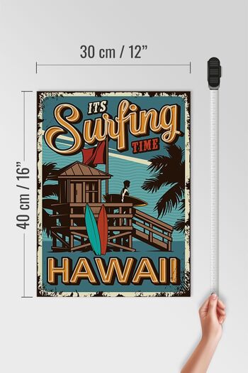 Panneau en bois Hawaii 30x40cm is Surfing time, panneau décoratif 4