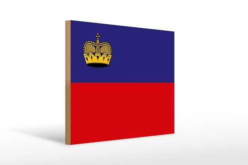 Holzschild Flagge Liechtenstein 40x30cm Flag Liechtenstein Schild