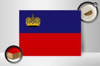Panneau en bois drapeau Liechtenstein 40x30cm Drapeau panneau Liechtenstein 2