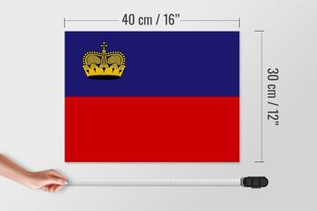 Panneau en bois drapeau Liechtenstein 40x30cm Drapeau panneau Liechtenstein 4