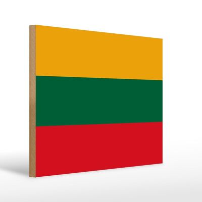 Holzschild Flagge Litauens 40x30cm Flag of Lithuania Deko Schild