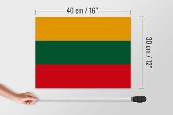 Panneau en bois drapeau de la Lituanie 40x30cm Drapeau de la Lituanie panneau décoratif 4