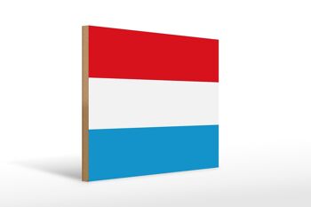 Panneau en bois drapeau du Luxembourg 40x30cm Panneau décoratif drapeau du Luxembourg 1