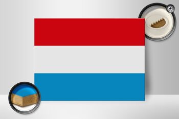 Panneau en bois drapeau du Luxembourg 40x30cm Panneau décoratif drapeau du Luxembourg 2
