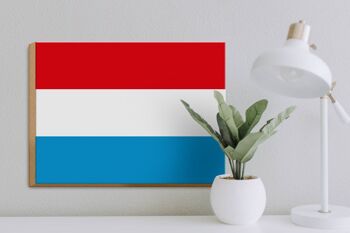 Panneau en bois drapeau du Luxembourg 40x30cm Panneau décoratif drapeau du Luxembourg 3