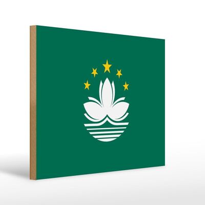 Holzschild Flagge Macaus 40x30cm Flag of Macau Deko Schild