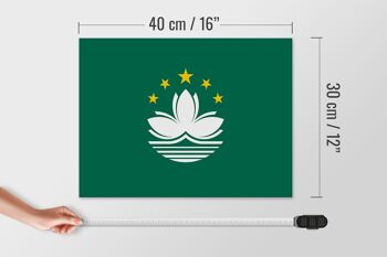 Panneau en bois drapeau de Macao 40x30cm Panneau décoratif drapeau de Macao 4