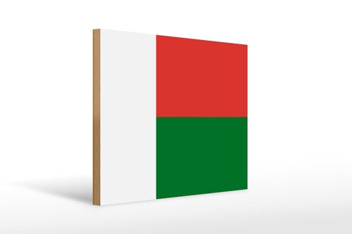 Holzschild Flagge Madagaskars 40x30cm Flag of Madagascar Schild