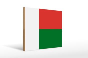 Panneau en bois drapeau de Madagascar 40x30cm Panneau drapeau de Madagascar 1