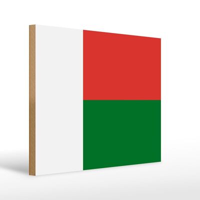 Holzschild Flagge Madagaskars 40x30cm Flag of Madagascar Schild