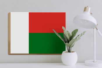 Panneau en bois drapeau de Madagascar 40x30cm Panneau drapeau de Madagascar 3