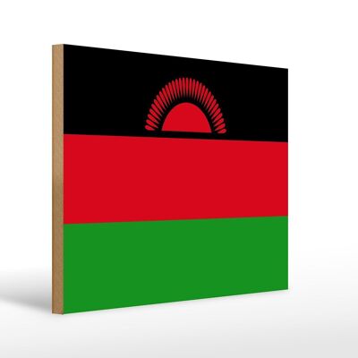 Holzschild Flagge Malawis 40x30cm Flag of Malawi Schild