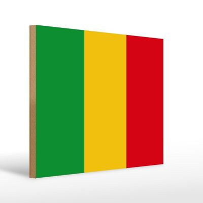 Letrero de madera Bandera de Malí 40x30cm Letrero decorativo Bandera de Malí