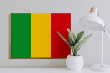 Panneau en bois drapeau du Mali 40x30cm Panneau décoratif drapeau du Mali 3