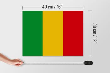 Panneau en bois drapeau du Mali 40x30cm Panneau décoratif drapeau du Mali 4