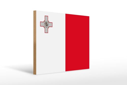 Holzschild Flagge Maltas 40x30cm Flag of Malta Deko Schild