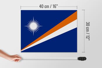 Panneau en bois drapeau Îles Marshall 40x30cm Panneau Îles Marshall 4