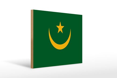 Holzschild Flagge Mauretaniens 40x30cm Flag of Mauritania Schild