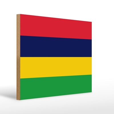Cartello in legno bandiera Mauritius 40x30cm Insegna decorativa bandiera di Mauritius